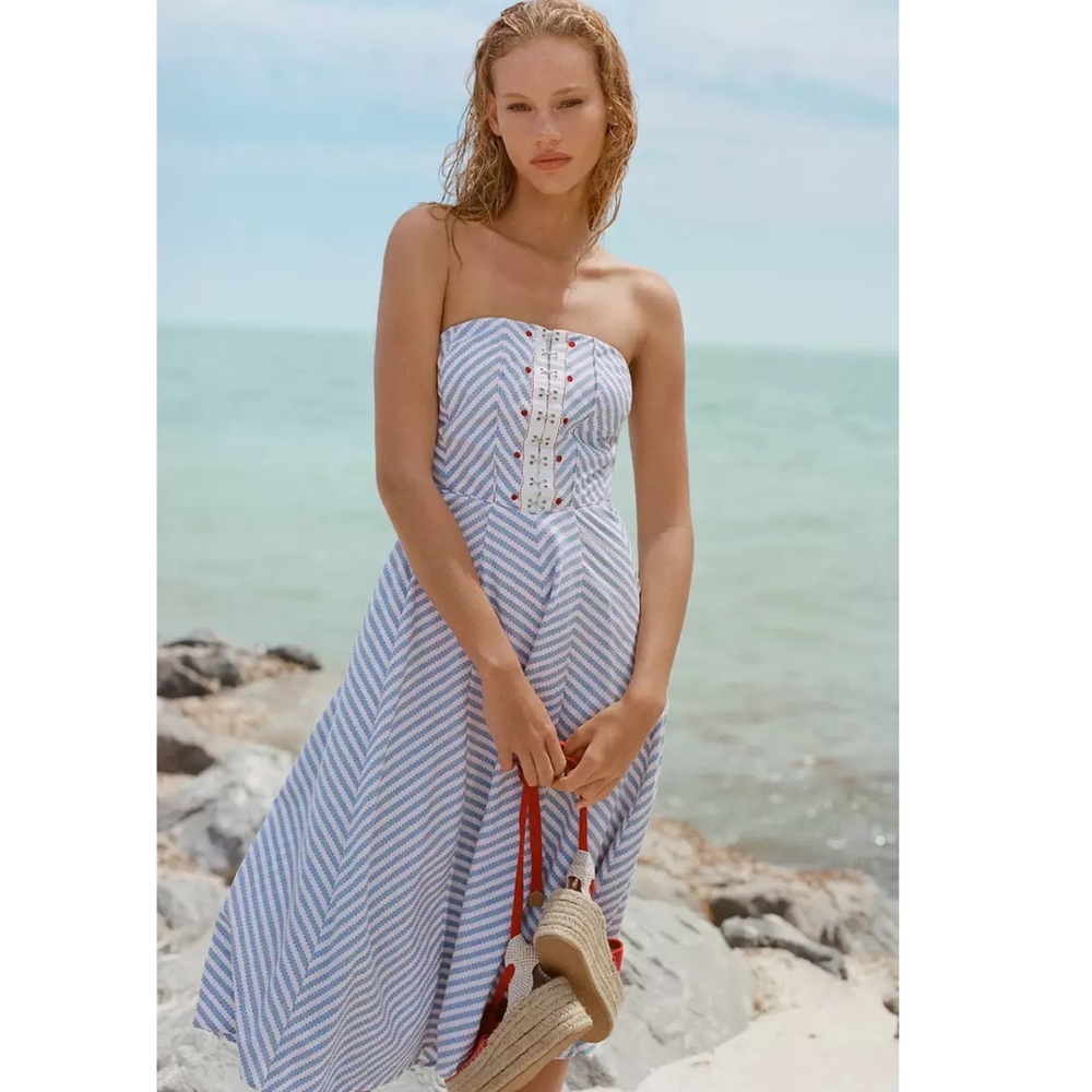 Anthropologie strapless midi dress